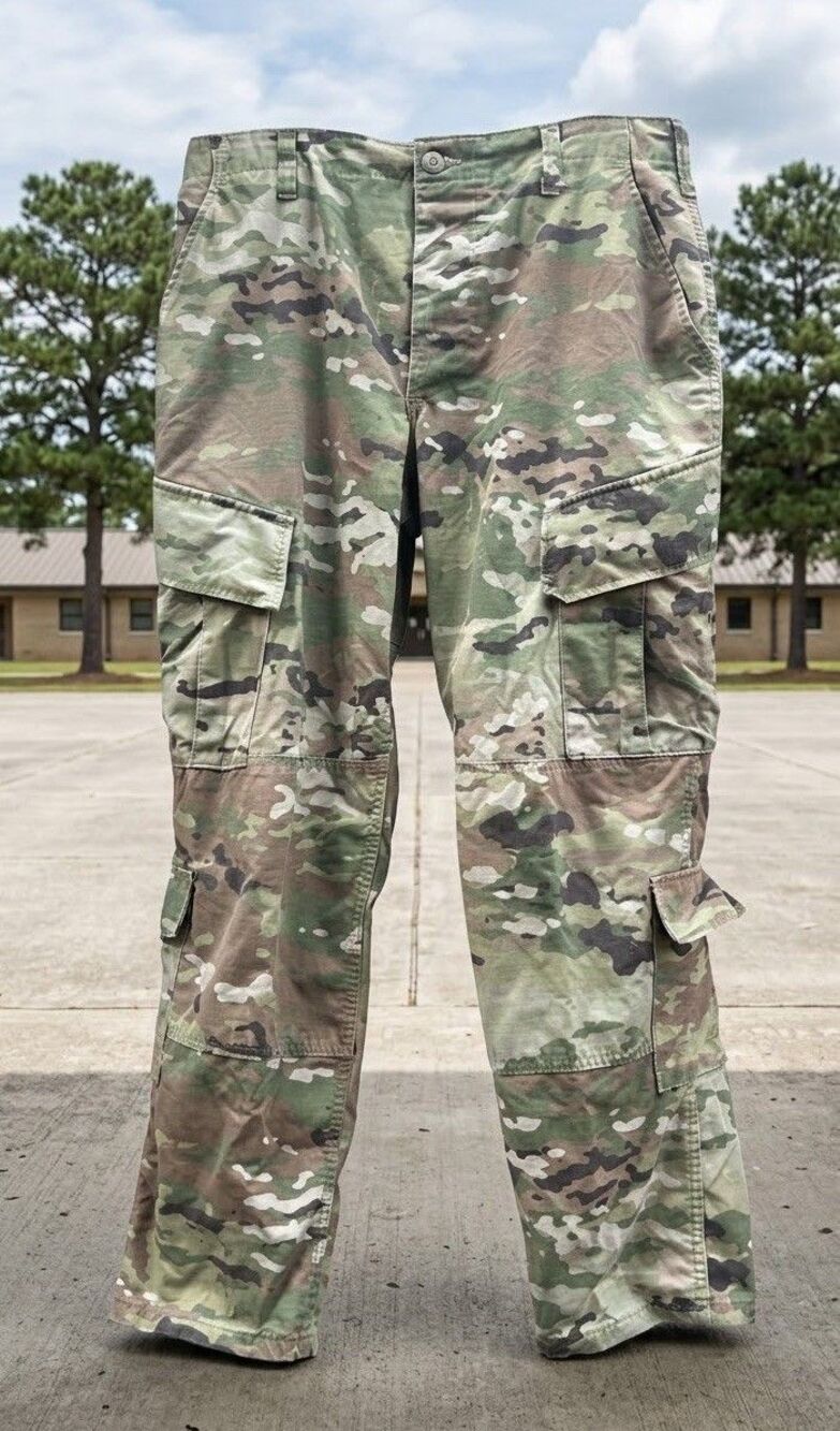 US ARMY Issue Advanced Combat Pants W/ Knee Pad Slots Cop Camo Used Medium Short